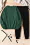 Unisex Duffy Printed Crew Neck Sweatshirt - 2-Piece Tracksuit Set - 2