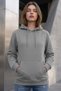 Women's Light Smoked Winter 3-Strand Fleece Hooded Oversize Sweatshirt with Kangaroo Pocket - 2
