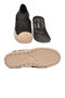 Black Straw Detailed Anatomical Sole Casual Shoes with Side Elastic B227 - 5