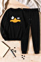 Unisex Duffy Printed Crew Neck Sweatshirt - 2-Piece Tracksuit Set