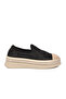 Women's Black Anatomical Sole Straw and Tulle Detailed Stylish Comfortable Casual Shoes B228 - 3