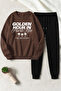 Unisex Golden Hour Printed Crew Neck Sweatshirt - 2-Piece Tracksuit Set