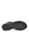 Black Genuine Leather Adjustable Strap Thick Sole Women's Sandals Z598 - 5