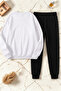 Unisex Kalp Printed Crew Neck Sweatshirt - 2-Piece Tracksuit Set - 2