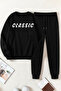 Unisex Classical Printed Crew Neck Sweatshirt - 2-Piece Tracksuit Set