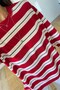 Red Soft Textured Striped Sweatshirt - 3