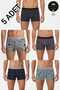 5-Pack Patterned Men's Boxer Set - Cotton Lycra Flexible Underwear + Custom Made Sleep Band as a Gift