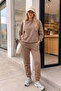 Women's 3-Thread Zero-Neck Thermal Cotton Puff Soft Tracksuit Set - Original Style
