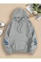 Unisex Sleeve Printed Hooded Kangaroo Pocket Comfortable Fit Regular Cut Sweatshirt - 2