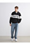 Rmz Gi̇yi̇m Farkiyla Dik Roba Collar Color Block Men's Sweatshirt - 2