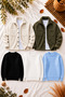 Men's 5-Piece Winter Combination Set 2 Plush Jackets 3 Crew Neck Ribbed Knit Sweaters Thick Textured