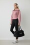 Dusty Rose Corset Stitched Wide Collar Zippered Scuba Jacket Cardigan - 5