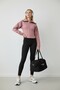 Dusty Rose Corset Stitched Wide Collar Zippered Scuba Jacket Cardigan - 3