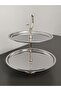 Luxurious 2-Tier Stainless Steel Cookie Stand with Stand Legs, Decorative Presentation Tray, Multi-Tier Serving Tray, Cookie Holder, Candy Tray - 7