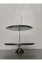 Luxurious 2-Tier Stainless Steel Cookie Stand with Stand Legs, Decorative Presentation Tray, Multi-Tier Serving Tray, Cookie Holder, Candy Tray - 2