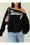 Women's Newyork Bx Printed Boat Neck Oversized Sweatshirt