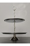 Luxurious 2-Tier Stainless Steel Cookie Stand with Stand Legs, Decorative Presentation Tray, Multi-Tier Serving Tray, Cookie Holder, Candy Tray - 2