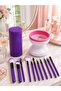 12-Piece Professional Makeup Brush and Electric Brush Washing Device Practical Cleaning and Makeup Set - 3