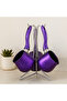 Granite Steel Coffee Pot Set of 4 (230/280/380 ml) with Metal Stand