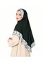 Linda Rayon Hijab for Women – Elegant Floral Border Modest Islamic Headscarf, Size M, - 3