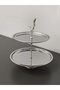 Luxurious 2-Tier Stainless Steel Cookie Stand with Stand Legs, Decorative Presentation Tray, Multi-Tier Serving Tray, Cookie Holder, Candy Tray - 8