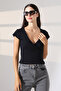 Women's Double-Breasted Collar Short Jacket Stretchy Fabric Casual - 3
