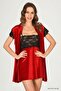 Spt-Gld Red Velvet Dressing Gown & Nightgown Set 2-Piece - 1428 - (215910) Size S/M - 2