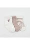 Flamingo Girl 3-Piece Combed Cotton Socks 10136 Ecru