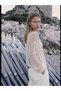 Women's Oversize Boat Neck Openwork Sweater - 3