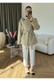 High Collar Belted Trench Coat - 7077 - 2