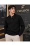 Men's Polo Collar Zippered Knitwear Sweater – Stylish Casual Winter Sweater with Long Sleeves – White, Black, Brown, Beige