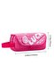 Girl's Multi-Compartment Cute Patterned Lucky Writing Anime Style Easy-To-Carry Pink Purple Fuchsia Large Capacity Pencil Case with Handle - 4