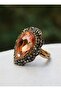 Handmade Ring with Crystal Stone - Salmon - - 2