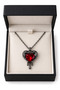 Black Metal Necklace with Red Heart Figure – Elegant and Eye-Catching Women's Accessory - 2