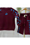 Girl's Cherry Patterned 100% Cotton Burgundy Set - 6