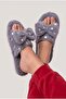 Women's Fluffy Plush Slippers with Bow, Gold Sequins, Open Toe, Soft Sole, Dowry House Slippers - 4