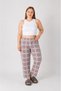 Large Size Cotton Thin Breathable Plaid Pattern Pajama Bottoms