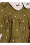 Lcw Baby Khaki Baby Girl Dress with Bow Collar and Printed Design - 3