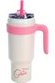 1.1 Liter Beverage Bottle, Stainless Steel, with Straw, Insulated, Pink