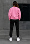 Women's Floral Butterfly Printed Oversize Sweatshirt & Two-Thread Seasonal Tracksuit Set - 2