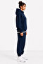 Women's Oversize Hooded Tracksuit Set Jogger Bottom Top Comfortable Fit Daily Basic Set - 3