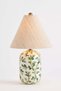 Kaia Ceramic Flower Patterned Table Lamp with Linen Lampshade - Green - 4
