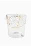 Kintsugi 24 Karat Gold Detailed Transparent, Artistic Decorative Glass Cup - Transparent - 3