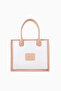 Vegan Leather Tote Bag with Transparent Panels, Stylish & Travel-Friendly - Pink - 3