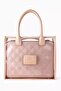 Vegan Leather Tote Bag with Transparent Panels, Stylish & Travel-Friendly - Pink