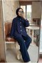 Women's Decorative Buttoned Wide Collar Lace-Up Long Tunic Jacket - 3