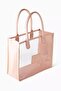 Vegan Leather Tote Bag with Transparent Panels, Stylish & Travel-Friendly - Pink - 2