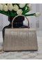 Women's Silvery Evening Dress Bag with Metal Handle and Chain Strap, Hand and Shoulder Bag - 7
