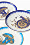Botanist Porcelain, Decorative Collectible Design Coaster Set of 4 - Blue, 4-Piece - 3