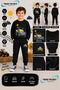 Winter Unisex Black Tracksuit, Black Sweat Top and Bottom Set - 2